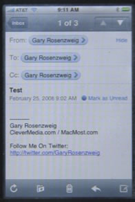 iPhone Mail Message